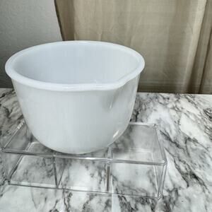 Vintage Glasbake for Sunbeam Milk Glass Mixing Bowl 21 with Spout - 6.5”